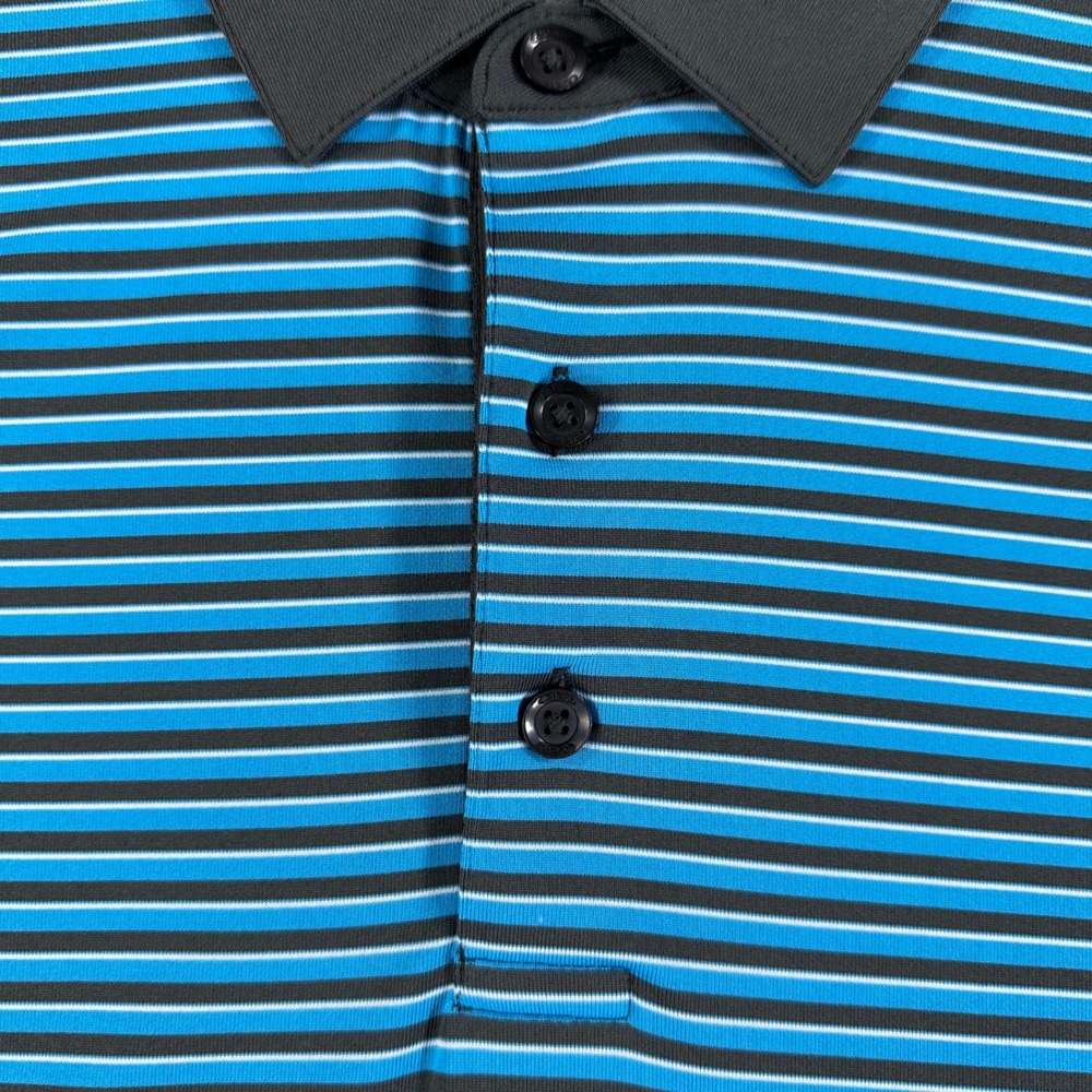 Callaway Opti-Dri Mens Blue Black Striped Short Sleeve Golf Polo Shirt Size M - Picture 5 of 12